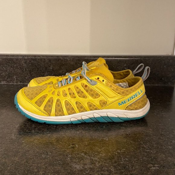 Merrell Yellow and Blue barefoot shoes - Picture 4 of 8